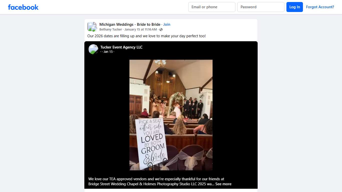 Michigan Weddings - Bride to Bride Our 2026 dates are filling up and we love to make your day perfect too Facebook